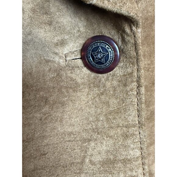 Vtg 100% leather front brown western style vest Adjustable Tie Waist festival - Picture 7 of 12